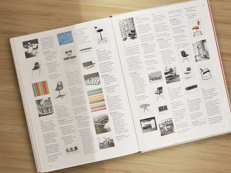 Herman Miller A Way of Living-bog åbnet med indholdet vist