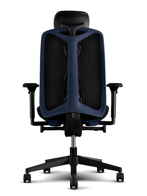 Bagfra set Herman Miller Vantum gamingstol i Nightfall-blå og sort